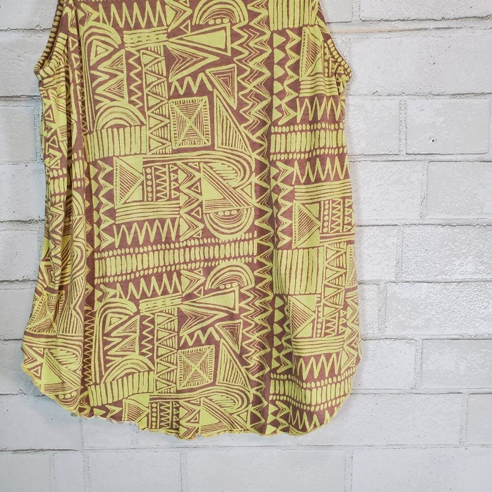 BOGO Billabong Yellow and Brown Geometric Tank Top - Picture 4 of 12